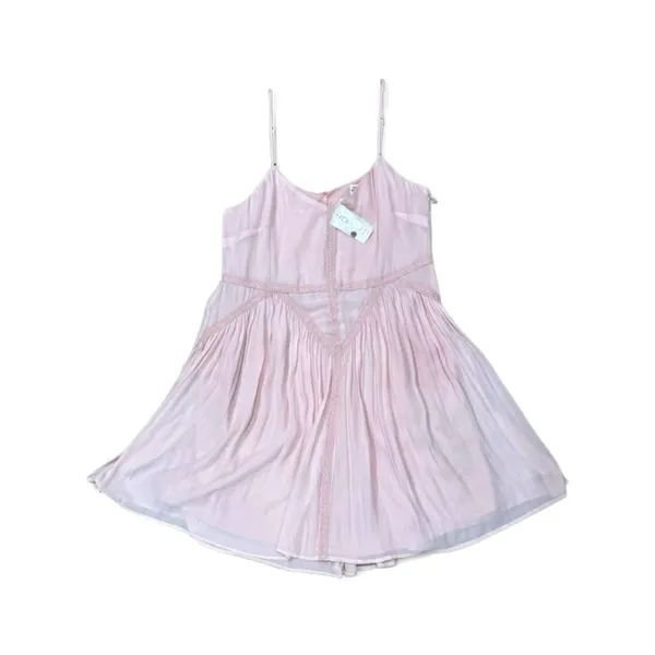 Forever 21 Women’s Sz M Light Pink Cami Dress Whimsical Chiffon Embroidered Mini - Image 11