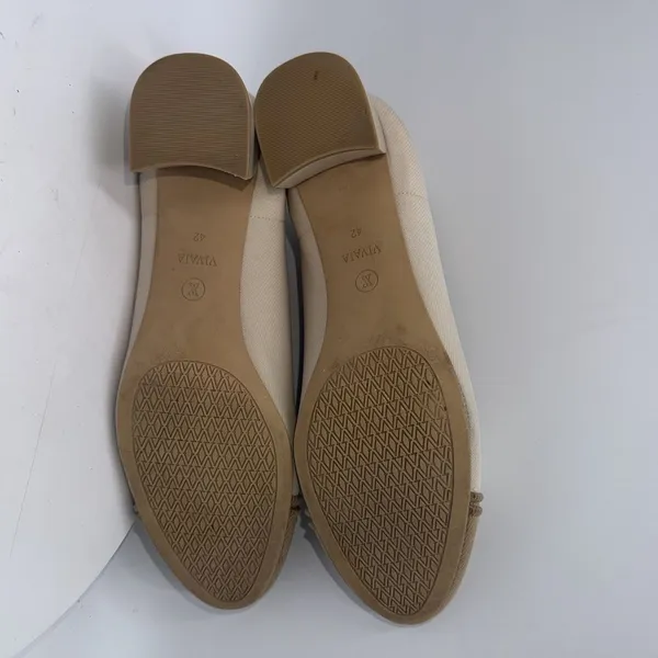 VIVAIA Julie Almond Toe Chunky Heel Beige Tan Knit Comfort Womens EU 42 US 10.5 - Image 7