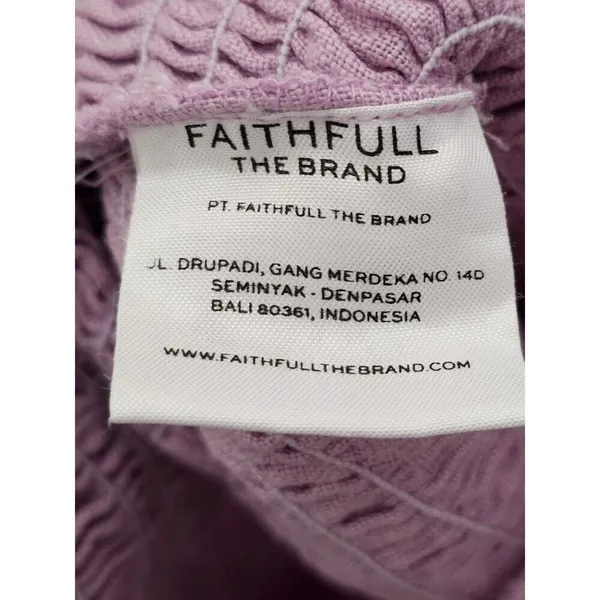 Faithful the Brand Annibelis Linen Mini Dress‎ Lilac Puff Sleeves Size Small - Image 8