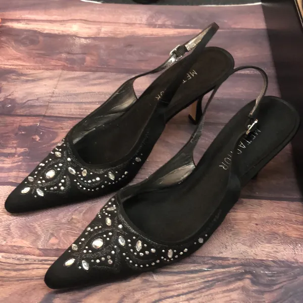 Metaphor sz 9 black w/ sequins women shoes - Image 3