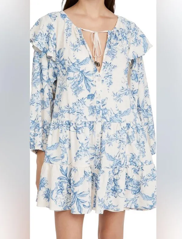 Sunbaked Swing Dress in Light Pink & Blue - Image 2