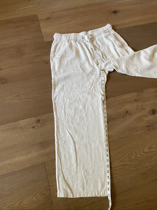 Old Navy High-Rise Wide Leg Linen Blend Pants Size Medium In Flax Linen Color - Image 6