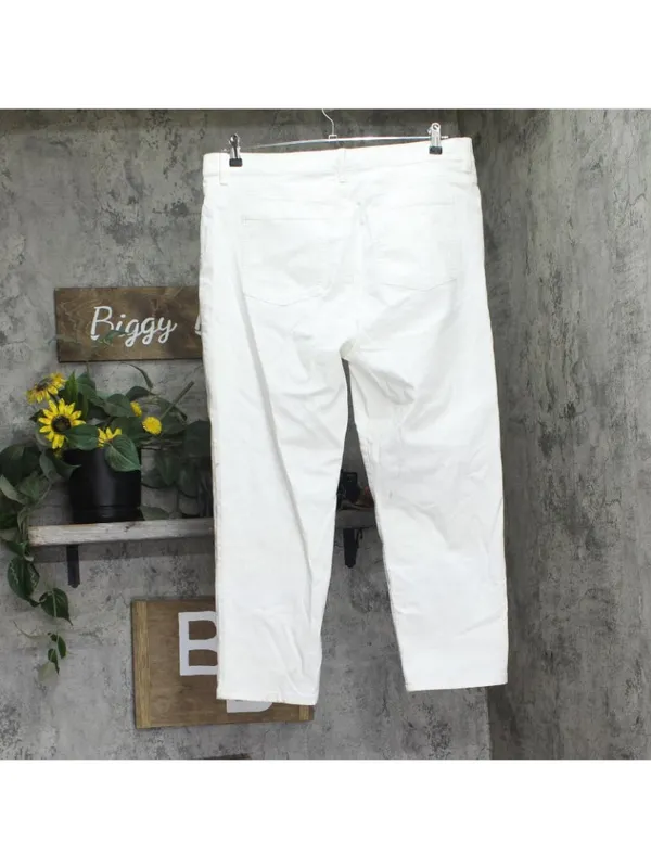 Eileen Fisher Womens Straight Cropped Jeans S5GDD-P4870M White XL - Image 2