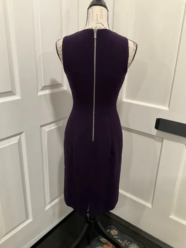 Michael Kors Vertical Zipper Back Sheath‎ Sleeveless Dress - Image 3