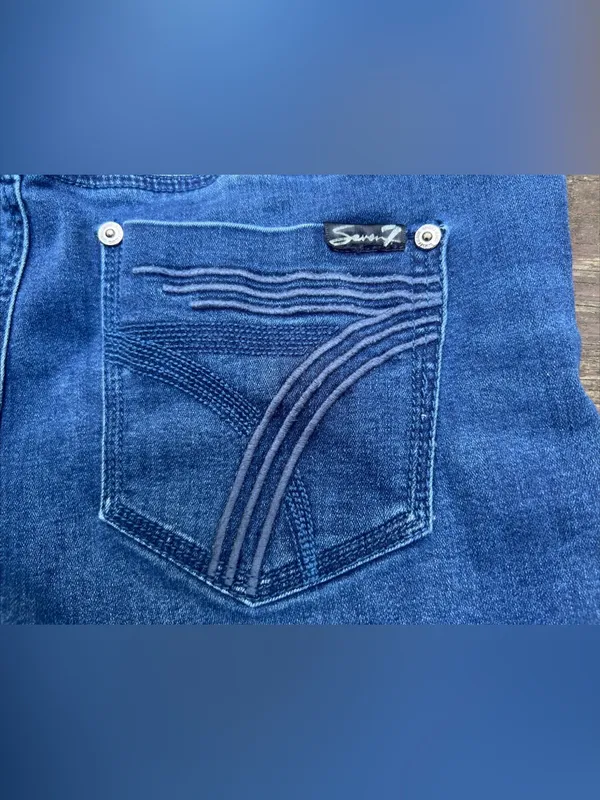 Seven7 Women’s Blue Denim Casual Stretch 5 Pocket Streetwear Bermuda Shorts|Sz:6 - Image 4