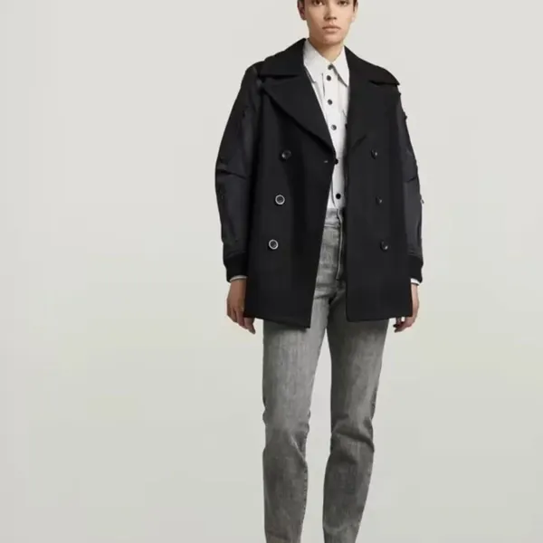 G-star Wool Blend Bomber Sleeve Peacoat(Size Small) - Image 3