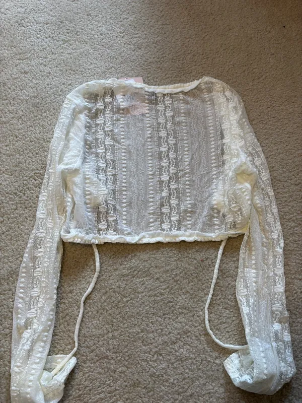 Tiger Mist Ivory Lace Wrap Top Set - Image 5