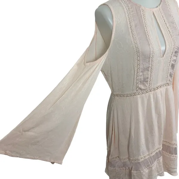 Lovefire‎ Pink Cold Shoulder Long Sleeve Dress XL Boho Feminine Flowy - Image 3