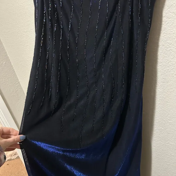 Vintage Betsy & Adam by Jaslene Gown 12P Fits Modern 6 Beaded Maxi Slip Dress - Image 11