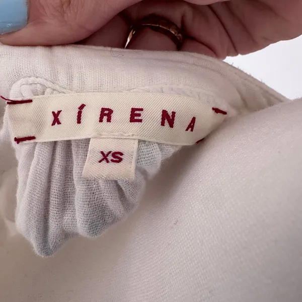 Xirena White Blouse Top 100% Cotton Gauzy Breathable Natural Quiet Luxury XS - Image 4