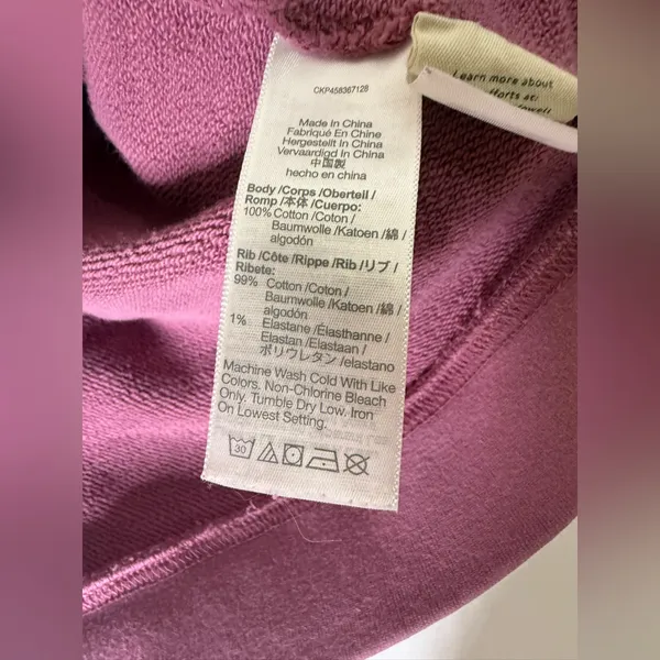 Madewell Purple 3/4‎ Sleeve Crew Neck Sweatshirt “mama” Small - Image 4
