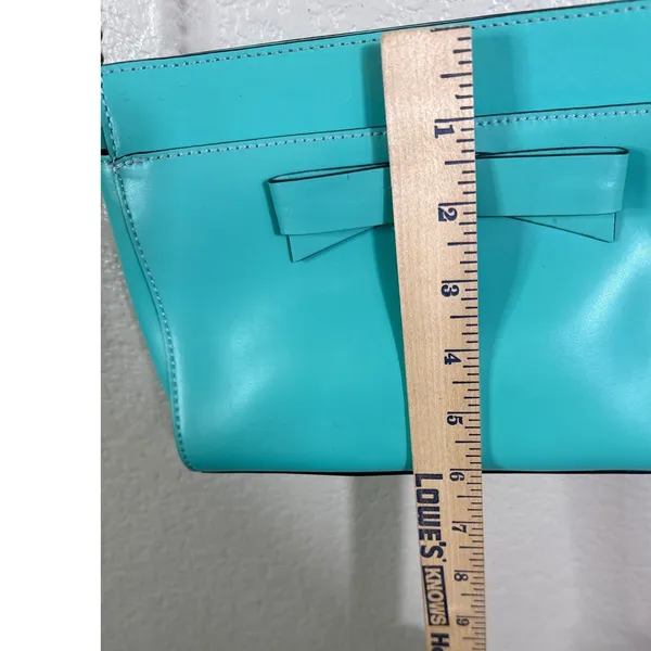 Kate Spade Montford Park Teal Small Crossbody Bag Bow Leather Chain Strap Chic - Image 13