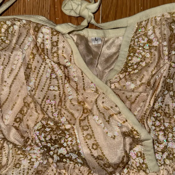 Gold glitter romper Size L - Image 6
