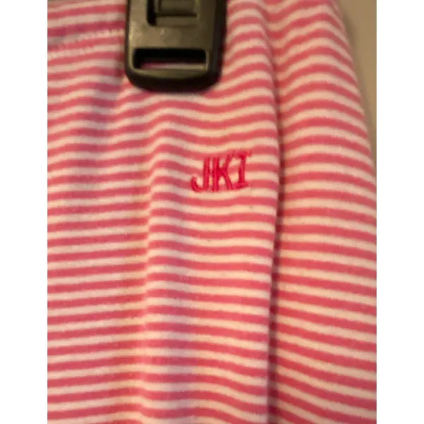 JK Intimates Pink White Striped Drawstring Capri Pajama Pants Women's Sz Small - Image 3