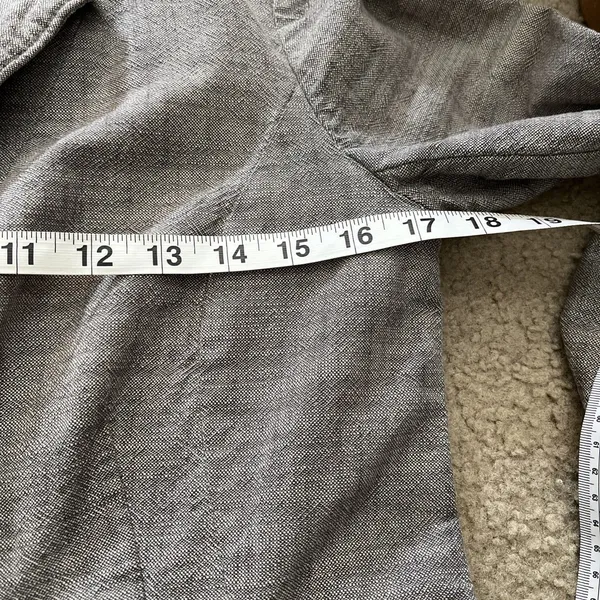 Eddie Bauer Womens Blazer 4 Light Gray Cotton Career Preppy Academic Earthy - Image 8