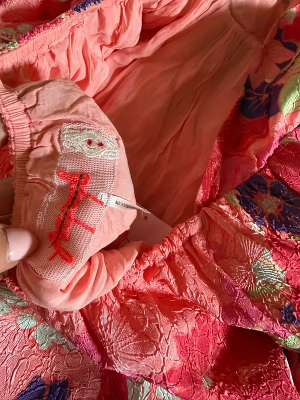 Free People Pink Multi color Passion flower Halter Mini babydoll Dress - Image 10