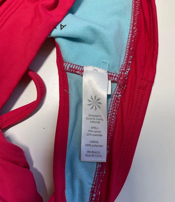 Athleta Hot Pink Ruched Keyhole Back Unlined Sports Bra - Image 8