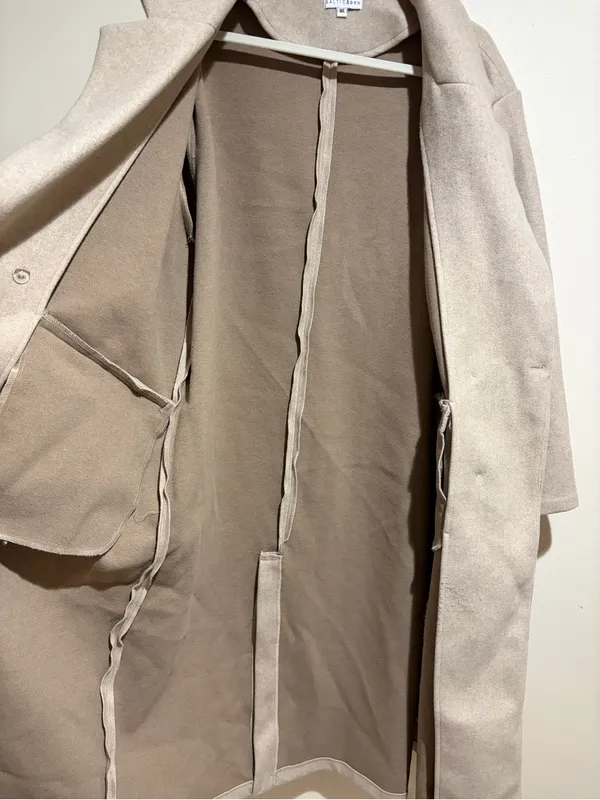 Baltic Born Anderson Double Breasted Long Coat Natural Size M/L - Image 5