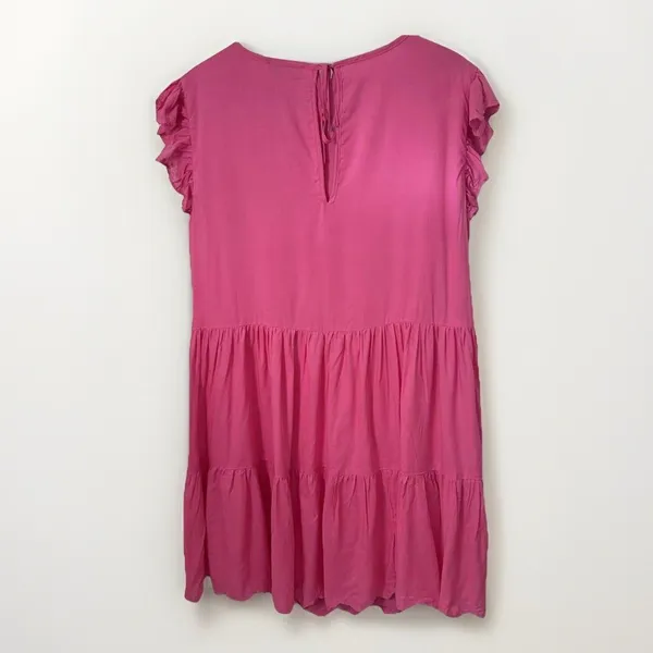 House of Harlow 1960 Dress M Pink Short Flutter Sleeve Babydoll Boho Prairie - Image 2