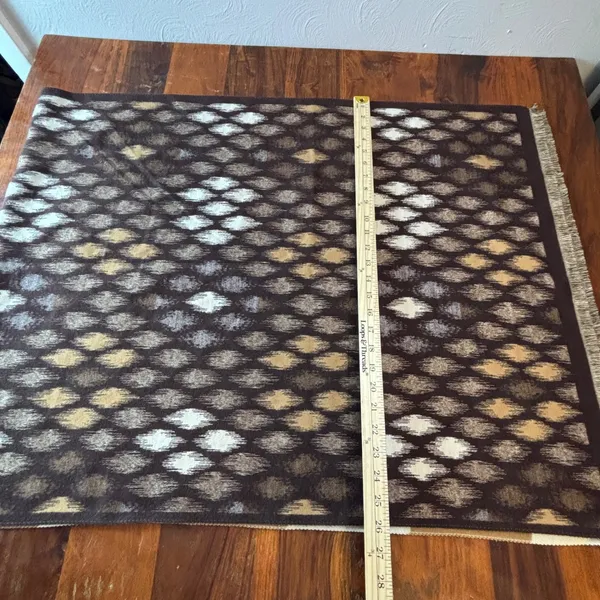 Ikat Diamond Reversible Oversized Wrap Scarf Brown Tan Fringed Shawl‎ 63x27 - Image 6