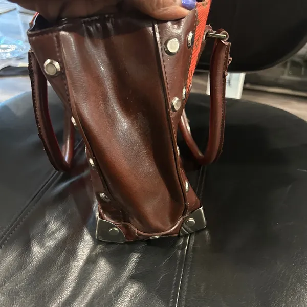 Designer Red and Brown Women's Bag - Image 8