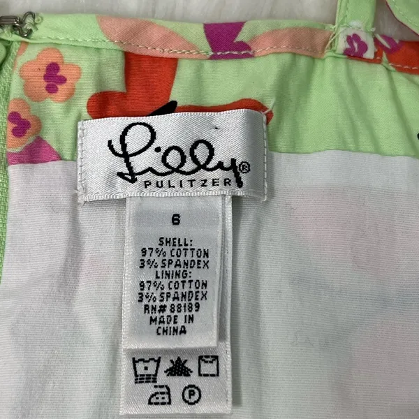 Lilly Pulitzer Vintage White Label Demi Dress Bonjour Palm Green Butterfly Print - Image 9