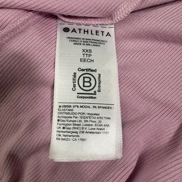 Athleta With Ease Ribbed Tee Mauve Pink Oversized‎ Athleisure Lounge Size XXS - Image 4