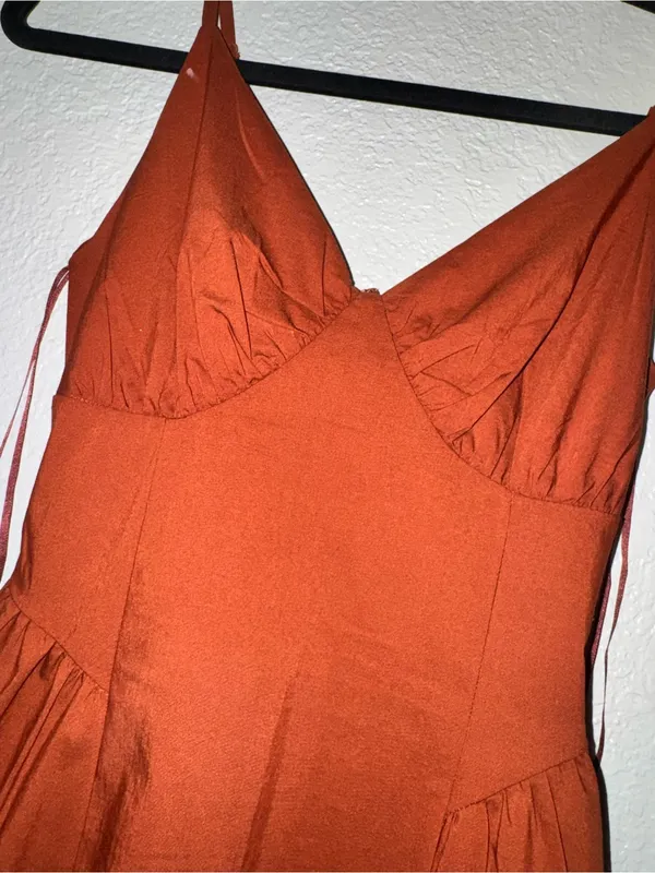 Express Rusty Orange Dress - Image 4