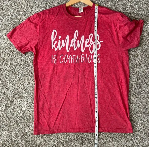 Kindness is Contagious Golden Red Casual Short Sleeve T-Shirt Comfy Kind XL - Image 5