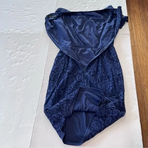 Lulus Polished to Perfection Navy‎ Blue Lace Sheath Dress MEDIUM - Image 7