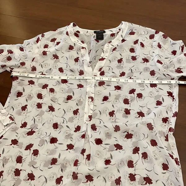 Ann Taylor White Red Floral Top - Image 8