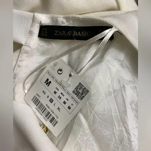Zara Basic Sleeveless Shift Dress NWT Size M White - Image 13