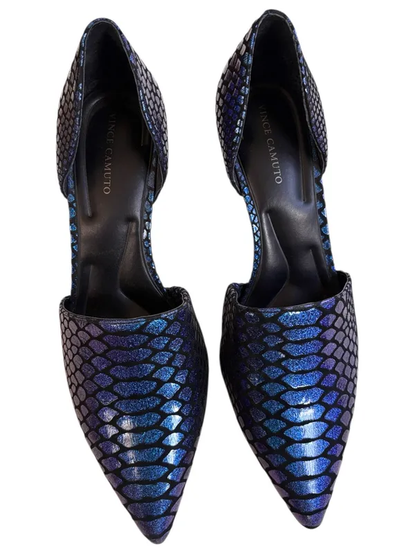 Like New Vince Camuto Leather Iridescent Embossed D’Orsay Heels Size 7.5 - Image 2