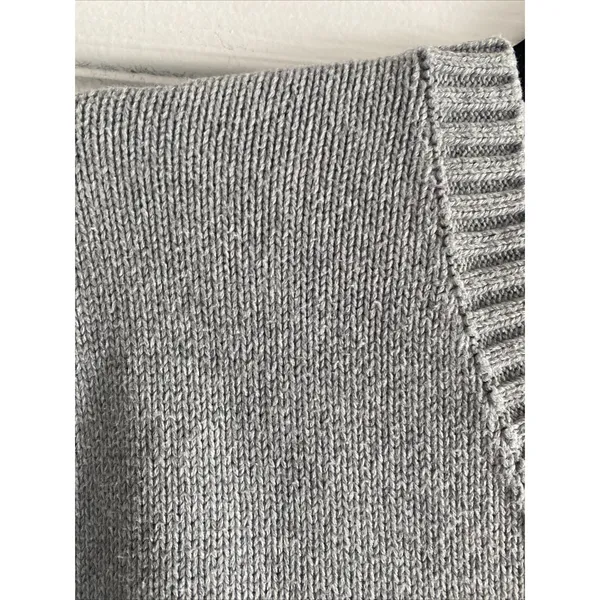 LL Bean‎ V-Neck Sweater Womens XL Grey Classic Cotton Knit Pullover Heritage - Image 4