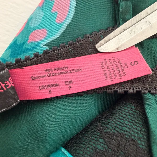 Betsey Johnson Intimates dark green floral mini slip dress - Image 11
