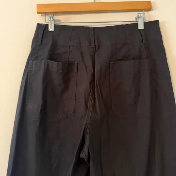 Maeve Anthropologie The Colette Wide Leg Crop Pants Black High Rise Womens Sz 32 - Image 5