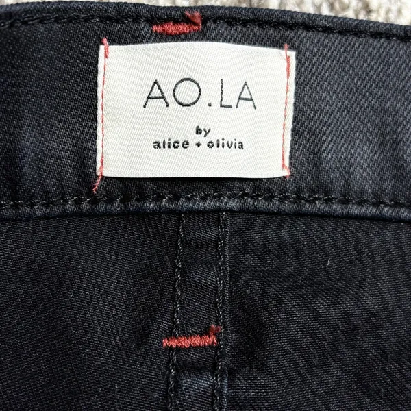 AO‎ LA by Alice + Olivia Black High Rise Pintuck Split Hem Skinny Jeans Sz 28 - Image 8