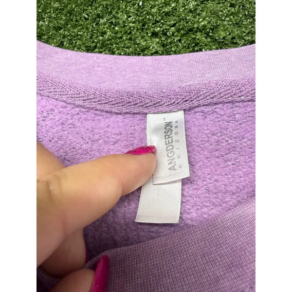 Vintage Arizona Sweatshirt Purple Embroidered Hummingbird Crewneck Large - Image 4
