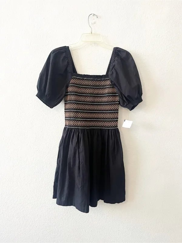 Madewell Poplin Puff Sleeve Smacked‎ Dress NEW Small - Image 5