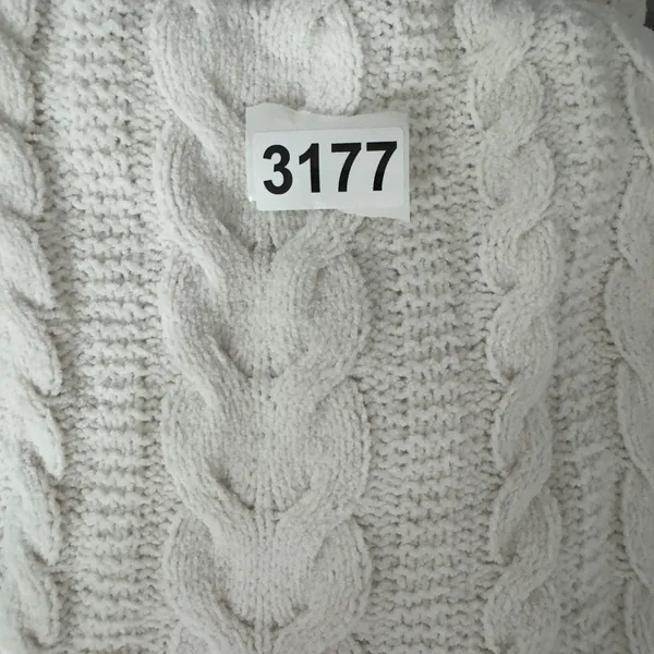 3177 | J. Jill Chenille Cable Knit Sweater Cream Ivory Womens Lg Tall Fisherman - Image 9