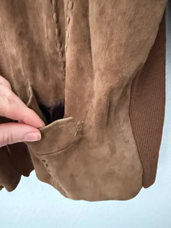 Vintage Suede Knit Combo Button - Image 2
