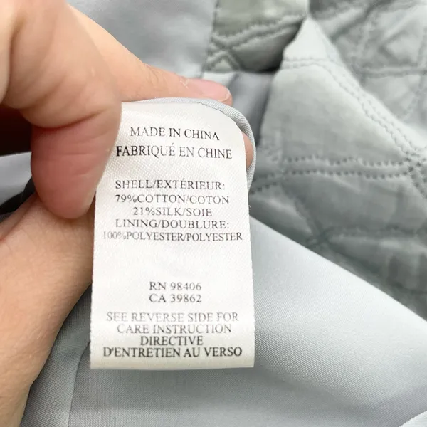 Thyskens Theory Seedo Quilted Skirt A-line Ice Gray Blue‎ Preppy Minimal Women 6 - Image 9
