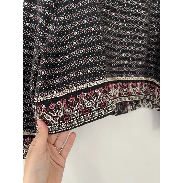 Soft Surroundings Black Embroidered Mandala Bolero Manda Cropped Jacket Sz L - Image 2