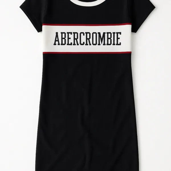 🆕👗 $48 Abercrombie & Fitch Track Bodycon Athletic Mini Logo Navy Dress XS 2 4 - Image 9