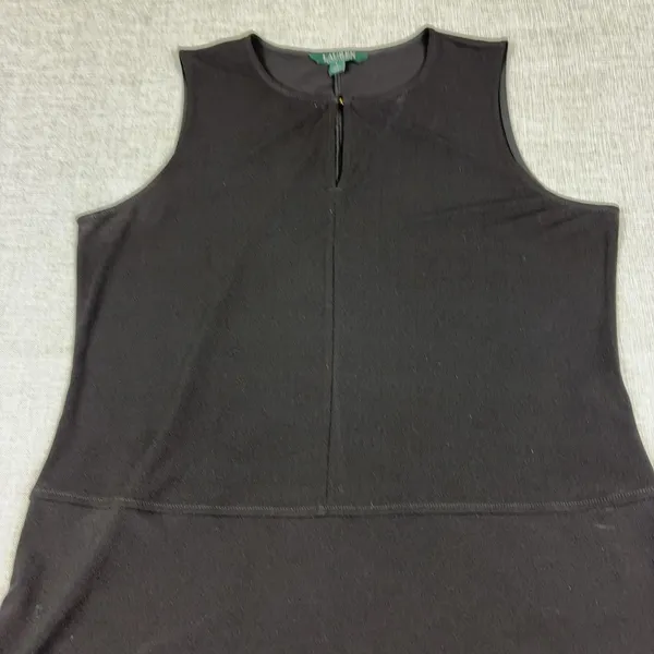 Lauren Ralph Lauren Tank Tunic Womens L Black Round Neck Sleeveless Jersey Top - Image 6