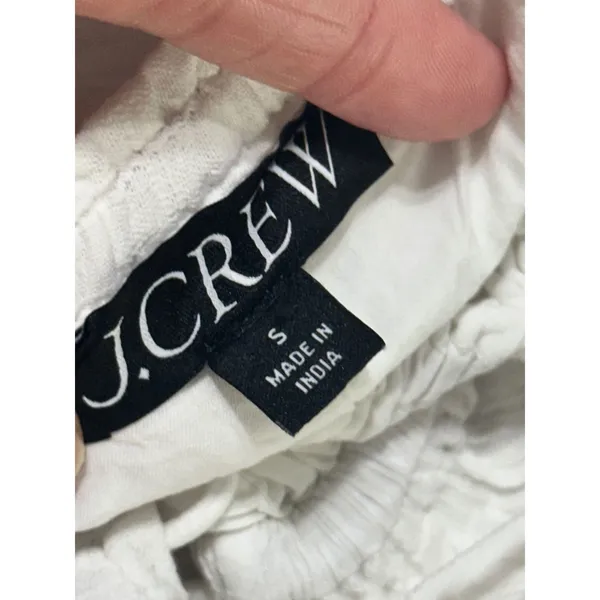 J.Crew White Smocked Peplum Cami Tie Shoulder Strap Top CA526 Summer 24 Small - Image 6