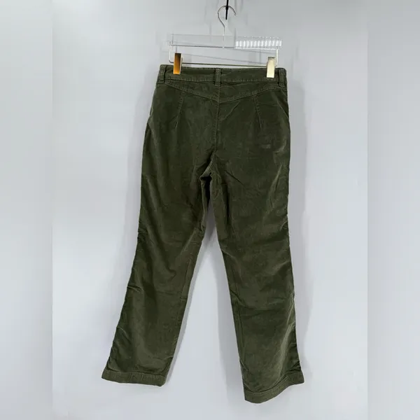 Free People High Time Velvet Kick Flare Pants Olive Army Green‎ size 8 - Image 5