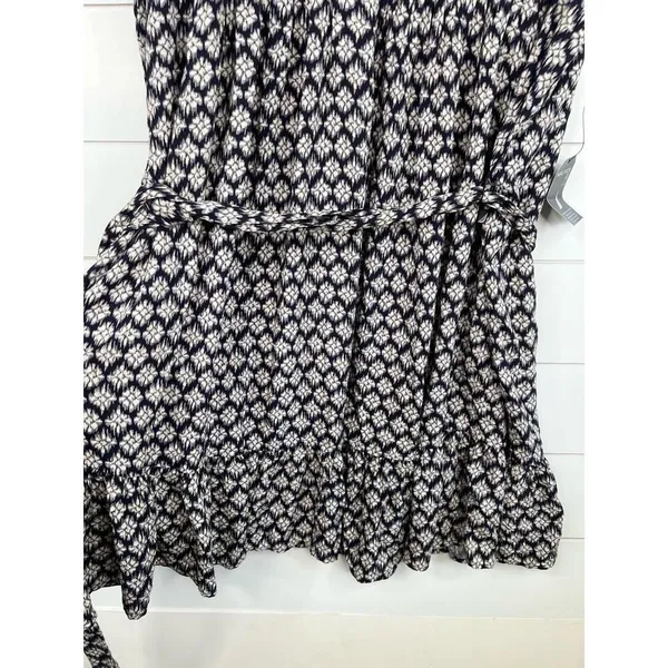 Nautica Jeans Siesta Key Beach Blue Flutter Sleeve Tie Waist Popover Dress Sz XL - Image 5