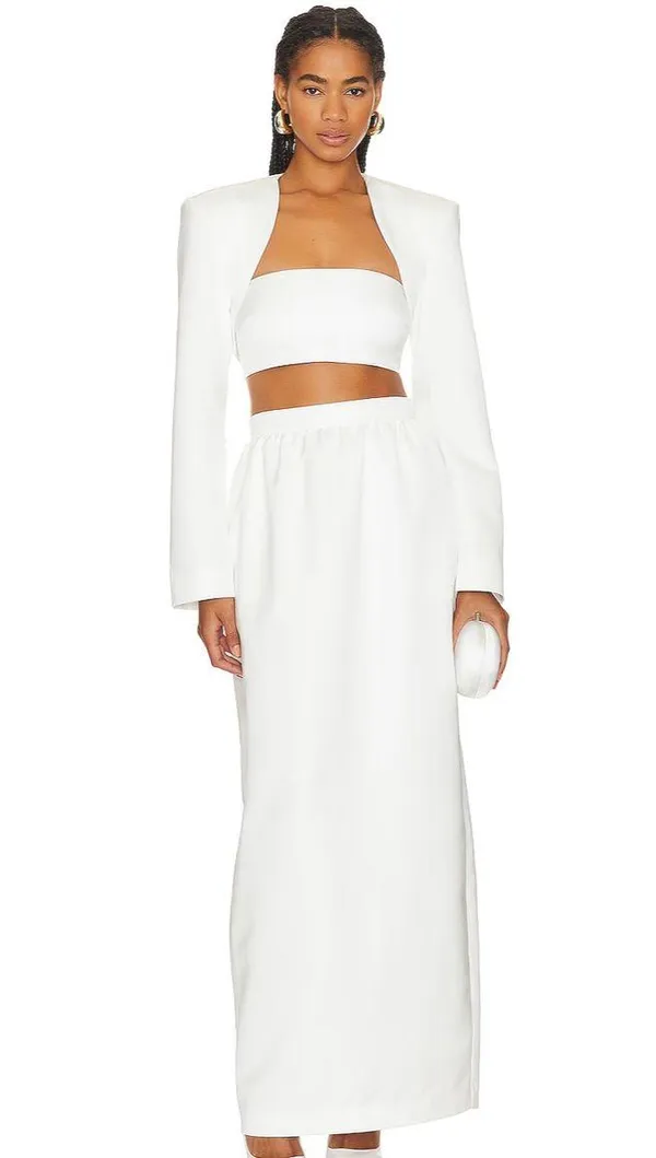 We Wore What Tulip Long Skirt In White - Image 3