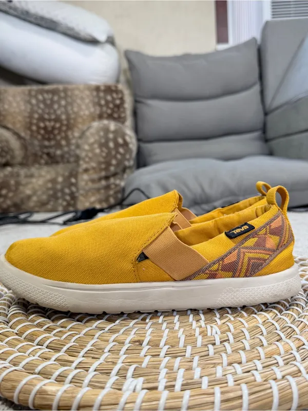 Teva Women’s Voya Slip On Shoes Flat Lightweight in Yellow Sunflower 7 - Image 5